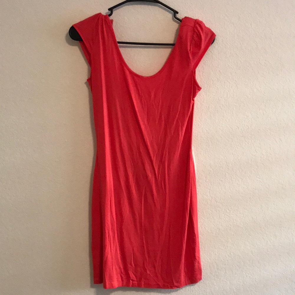 ASOS Bright Coral Backless Mini Dress w/ Bow